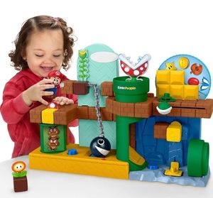 lot 35094 image: Fisher-Price Little People My Mario Adventure Playset, Musical Toddler Toy with 2 Figures - Retail $50