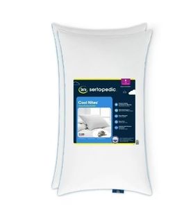 lot 35106 image: Sertapedic Cool Nites Bed Pillow, King, 2 Pack