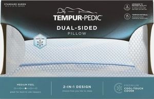 lot 35107 image: Tempur-Pedic Dual-Sided Bed Pillow, 2-in-1 Contoured and Flat Design, Medium