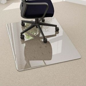 lot 35121 image: 36 x 46 Tempered Glass Office Chair Mat for Carpet or Hard Floor Protection - Retail $56