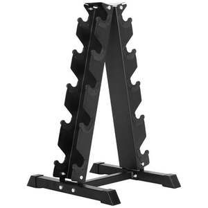 lot 35123 image: BalanceFrom A Frame Easy-Grab Dumbbell Rack Weight Storage Organizer for Home Gym  300-Pound Capacity  Holds 10 Dumbbells