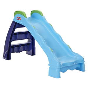 lot 35125 image: Little Tikes 2-in-1 Outdoor-Indoor Wet or Dry Slide with Easy Storage  Blue  Ages 2 to 6 - Retail $50