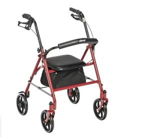 lot 35133 image: Drive Medical Durable 4-Wheel Rollator with 7.5 Casters, Red