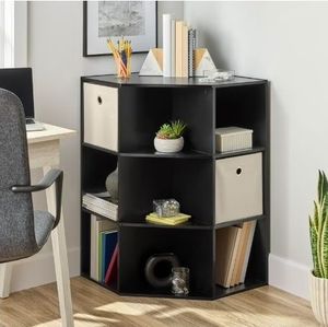 lot 35136 image: Mainstays Corner Cube Storage Organizer, Black - Retail $59