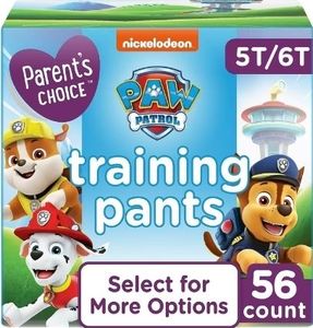 lot 35143 image: Parents Choice Paw Patrol Training Pants for Boys, 5T6T, 56 Count