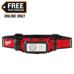 lot 35154 image: Milwaukee Tool 600 Lumen REDLITHIUM USB Hard Hat Headlamp - Retail $60