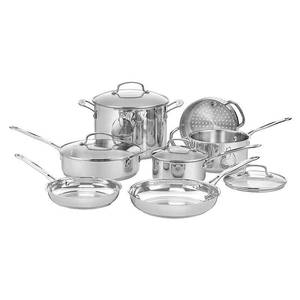 lot 35157 image: Cuisinart Chefs Classic 11-Piece Stainless Steel Cookware Set - Retail $179