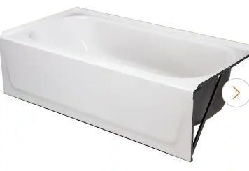 lot 16915 image: Aloha 60 in. x 30 in. Alcove Soaking Bathtub with Right Drain in White (See Details) - Retail $219