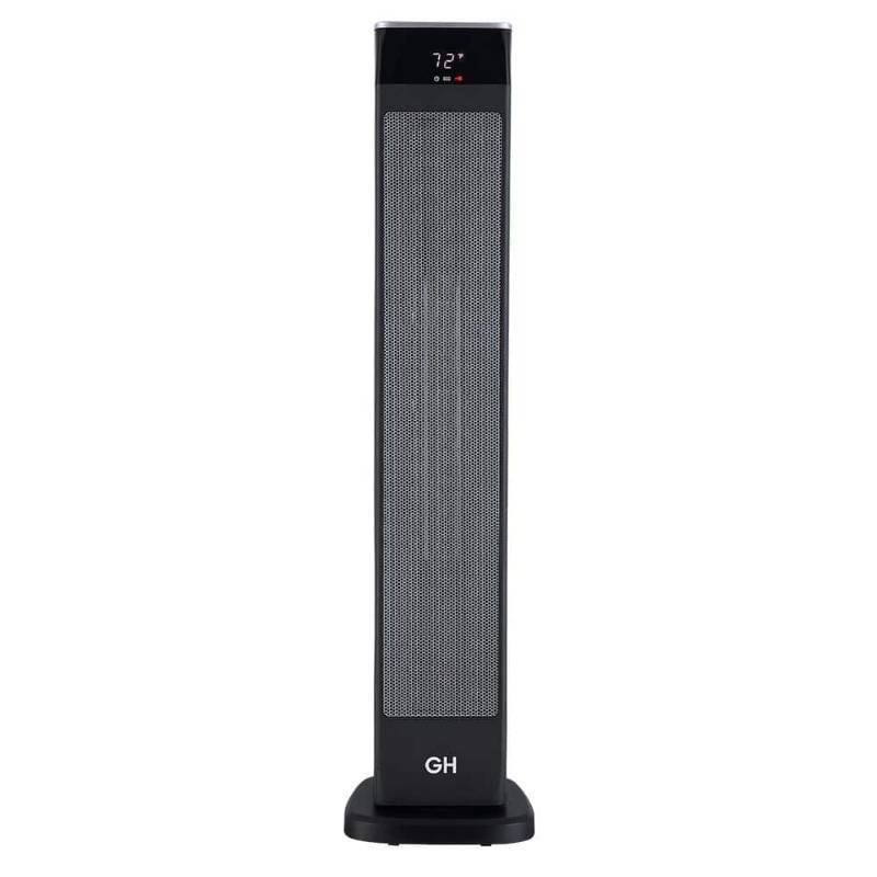 lot 15290 image: 30 in. Digital 1,500-Watt Oscillating Ceramic Tower Electric Space Heater with Remote Control and Safety Protection - Retail $109