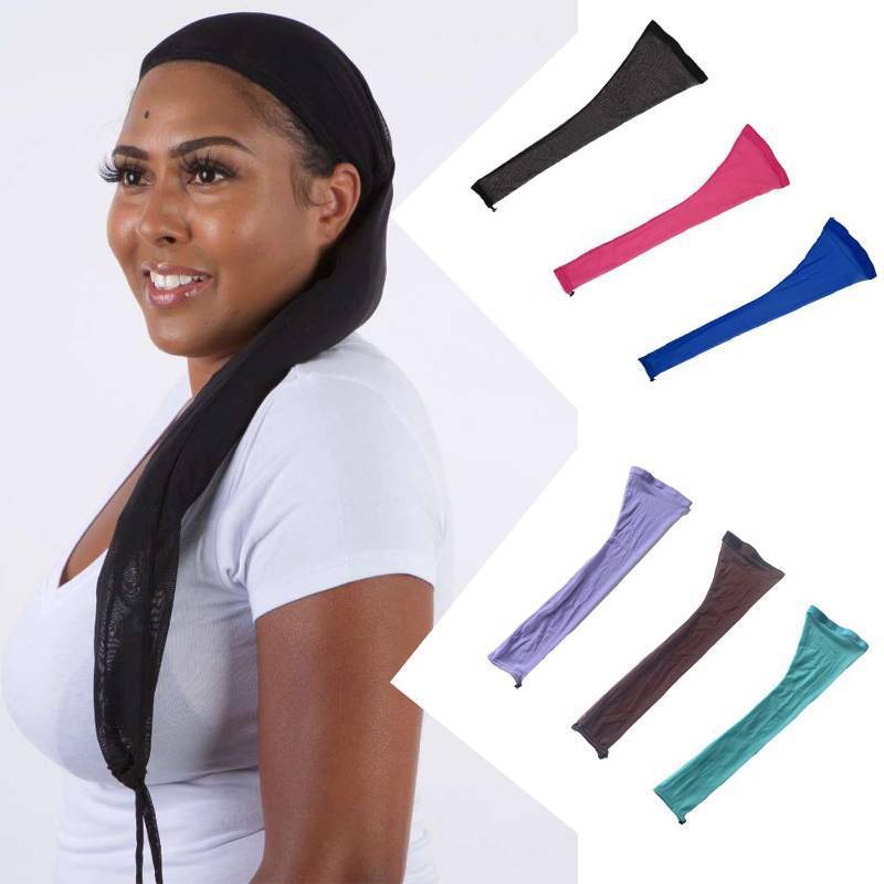 lot 32200 image: 2 Count Hair Weave Sleeve for Locs, Loc Socks for Dreadlocks , Adjustable Drawstring Hair Sleeve (Leopard print)