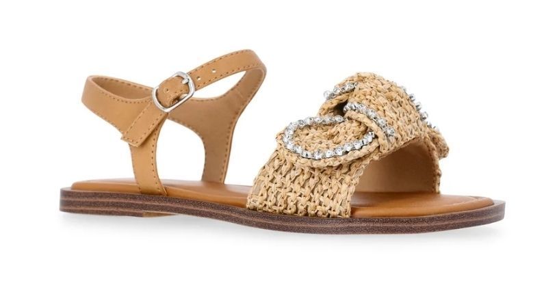 lot 13806 image: Wonder Nation Baby and Toddler Girls Raffia Knot Sandals -Size 4