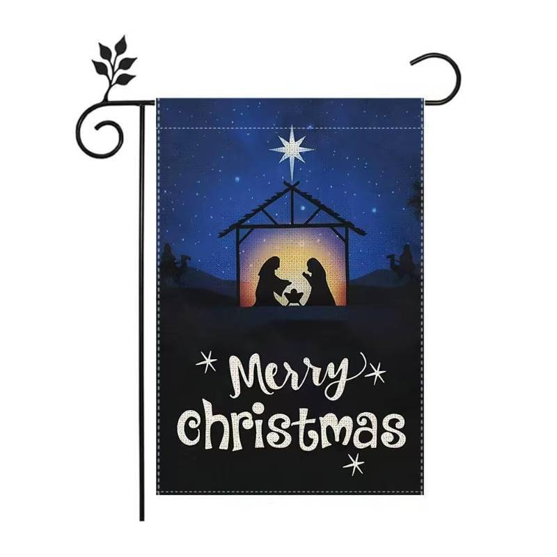 lot 32664 image: 3 Count of Merry Christmas Decorative Garden Flag -12 X 18 Inches