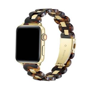 lot 15739 image: Posh Tech Aria Scalloped Resin Band, Tortoise for Apple Watch