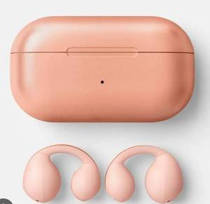 lot 15740 image: Heyday Open Ear Wireless Earbuds with Case Bluetooth, Peach