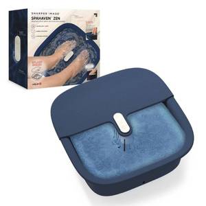 lot 15747 image: Sharper Image Massager Foot Bath Spahaven Zen with Splash Guard - Navy - Retail $60