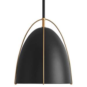 lot 15748 image: FookChak Black Dome Pendant Light 10in Kitchen Island Pendant Lighting Modern Black & Gold Ceiling Pendant Light Fixture for Kitchen Sink Dining Room, E26 - Retail $93