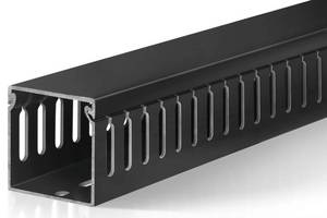 lot 15749 image: 50mm Cable Raceway, Server Rack Cable Management Under Desk Cord Organizer, Electrical Safe PVC Cable Hider Open Slot Wire Raceway for NetworkPCTVs, Wire Duct Black