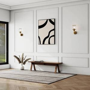 lot 15751 image: Pangda Peel and Stick Wall Molding Kit, 3D Premade Accent Molding Wainscoting Panel for Interior Wall Moulding Decor, Ready to Assemble Wainscoting Accent Panel(3 Set,48 x 80 in) - Retail $100