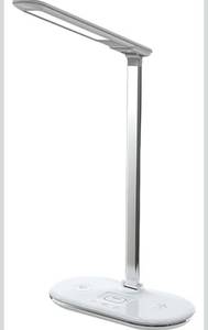 lot 15759 image: Dimmable Desk Lamp  Table Lamp Wireless Charger Bedside Light,Folding Dimmable Eye-Caring Reading Light Charging Stand for Bedroom Bedside Office Nightstand, White