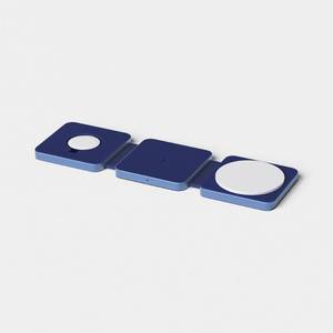 lot 15763 image: Qi2 Wireless 3-in-1 Folding Charging Pad - Future Dusk - heyday Dark Blue - Retail $50