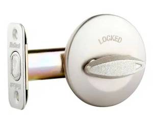 lot 15768 image: Kwikset 663 Single-Sided Deadbolt in Satin Nickel (2-Pack)