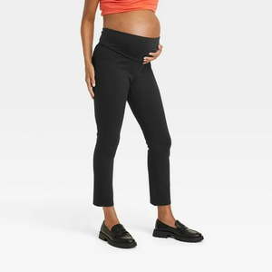lot 15771 image: 2-Pack Ingrid & Isabel Maternity Over Belly Ponte Skinny Maternity Pants, Black (Size Small)