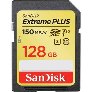 lot 34541 image: SanDisk Extreme PLUS 128GB SD UHS-I Memory Card 150 Mbps Transfer Speed