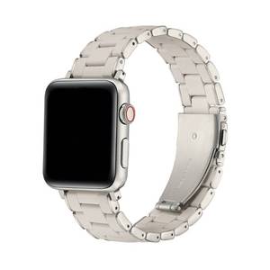 lot 34545 image: Posh Tech Orla Silicone Steel Band for Apple Watch - Beige
