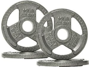 lot 35169 image: 40lb 2-Inch Olympic Cast Iron Weight Plate, Durable, Rust-Resistant Strength Training Plates for Weightlifting, CrossFit, and Home Gym Workouts