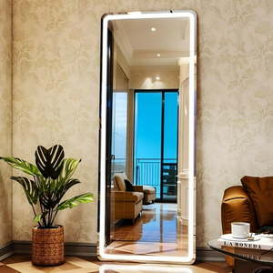 lot 35173 image: BEAUTYPEAK 21.1 x64  Full Length Standing Mirror with LED Lights White - Retail $94
