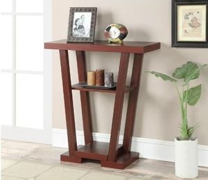 lot 35177 image: Convenience Concepts Newport V Console Table, Mahogany - Retail $72