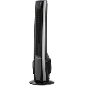 lot 35181 image: Lasko 38  4-Speed Hybrid Tower Fan with Timer  Remote Control  BlackSilver (Damage on the Side)- Retail $88