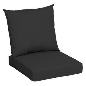 lot 35186 image: Mainstays 45  L x 22.75  W Black Rectangle Outdoor 2 Piece Deep Seat Cushion