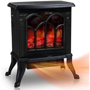 lot 35228 image: Vebreda Electric Fireplace-Indoor Freestanding Space Heater with Faux Log and Flame Effect  Black - Retail $79