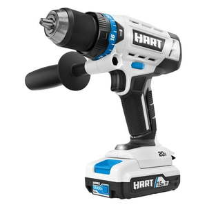 lot 35241 image: HART 20-Volt 12-inch Cordless Hammer Drill Kit Gen2 (Missing Battery) -- Retail $94