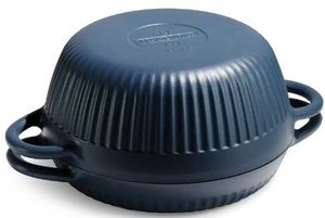 lot 35242 image: Tramontina 4 QT Enameled Cast Iron Dutch Oven for Bread Baking  Multipurpose Bread Oven, Blue