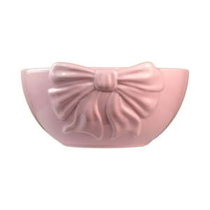 lot 35245 image: Way to Celebrate 1pk Pink Ceramic Bow Serving Bowl