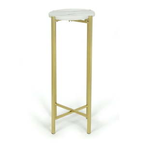 lot 35255 image: Urban Shop White Marble Collapsible Drink Table - Retail $50