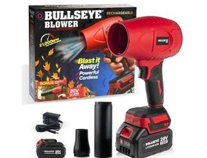 lot 35258 image: Blower Rechargeable Cordless Leaf Dust Air Blaster 21k 20V Battery and Charger - Retail $58