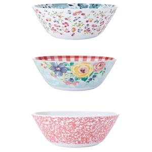 lot 35262 image: The Pioneer Woman 10-inch Melamine Salad Bowls in Assorted Patterns