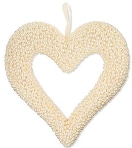 lot 35274 image: Beaded Pearl Heart Wreath, White, 16, Valentines Day by Way To Celebrate