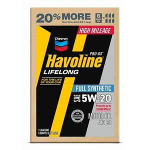 lot 35280 image: Chevron Havoline Lifelong 5W-20 Full Synthetic Motor Oil  6 Quarts (Smart Change Box)