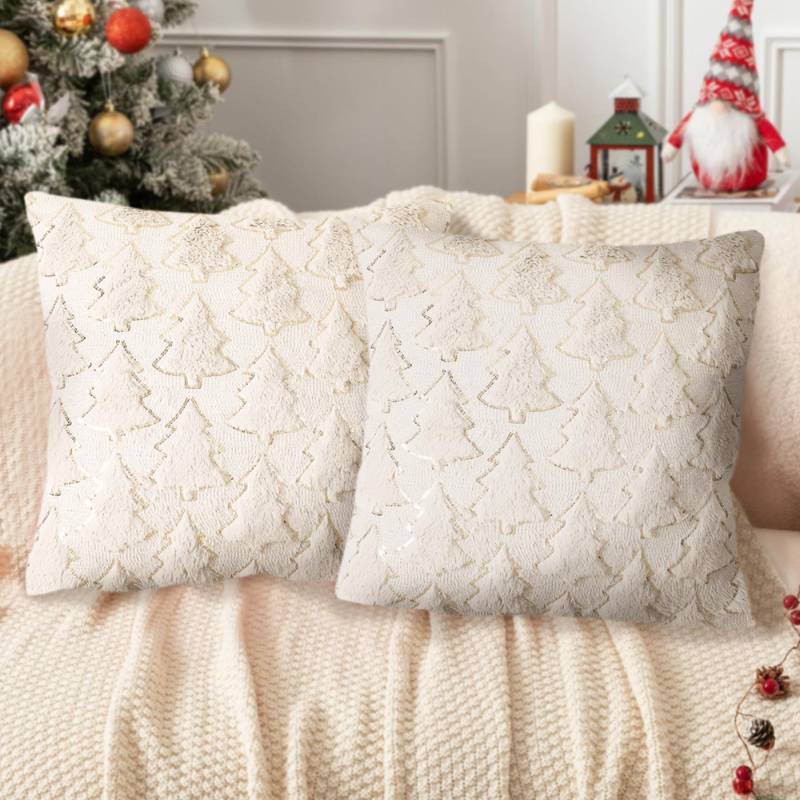 lot 7752 image: Christmas Throw Pillow Covers 18x18 Set of 4