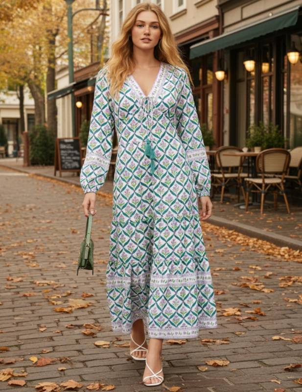 lot 32112 image: Womens Bohemian Long Dress Size M