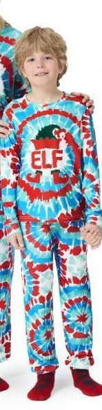 lot 32538 image: Christmas Pajamas, Tie Dye Elf Christmas Holiday Pjs Set- Kids 89yrs