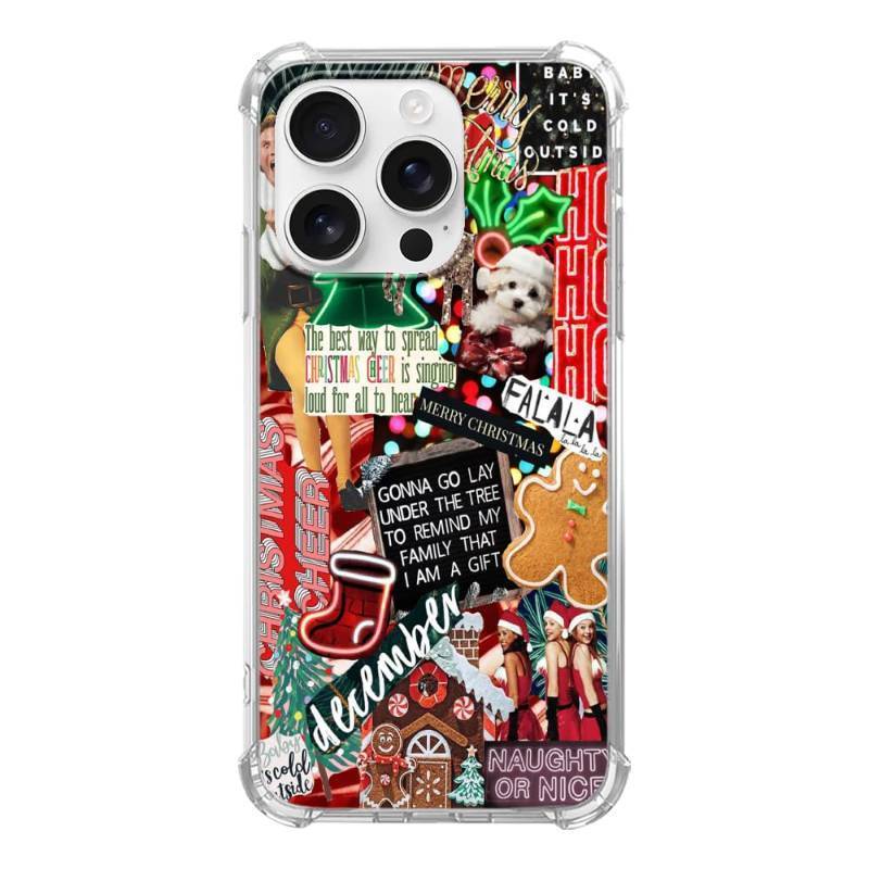 lot 32539 image: 3 Count of Eurdosmk Christmas Aesthetic Collage Phone Case Compatible with iPhone 16 Pro, Winter Holiday Phone Cover for iPhone 16 Pro