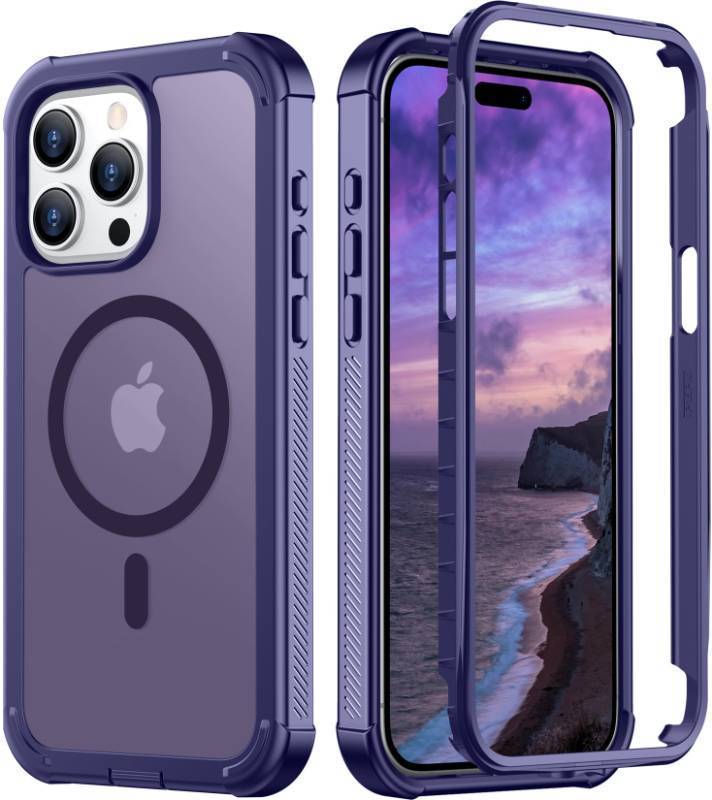 lot 32560 image: 3 Count of Red2Fire Magnetic for iPhone 15 Pro Max Case, Compatible with MagSafeMilitary Grade Drop ProtectionHeavy Duty Shockproof Non-Slip Translucent Matte Bumper Phone Case for iPhone 15 Pro Max 6.7