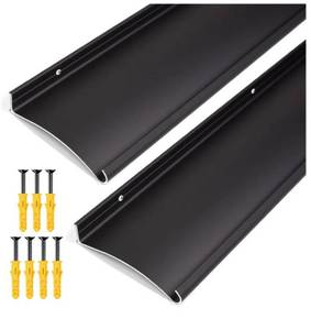 lot 15795 image: Heneymo 2-Pack 4 Extra-Wide Door Rain Drip Guard, 52 L Heavy Duty Aluminum Thickened Window Door Rain Deflector, Door Drip Cap, 0.8 Height Overhead Drip Edge (Black) - Retail $60