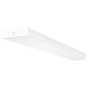 lot 15796 image: hykolity 4FT LED Wraparound Light, 40W, 4400lm, 4000K, 2-lamp 32W Fluorescent Equiv., 4 Foot LED Wrap Light Fixture, Flush Mount Office Ceiling Light for Garage, Office, Kitchen, ETL Listed