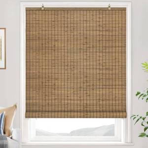 lot 15799 image: LazBlinds Cordless Bamboo Blinds, Bamboo Roll Up Shades for Windows, Privacy Hanging Window Blinds, Shades for Patio IndoorOutdoor Porch, 35 W x 64 H, Highfield Teak - Retail $59